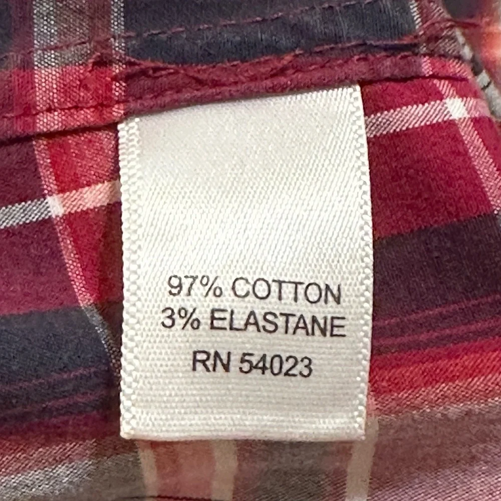 Banana Republic Red Plaid Button Up Long Sleeve Shirt